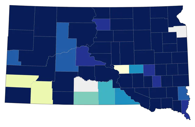 American Avocet county map