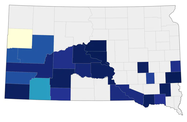 American Barn Owl county map