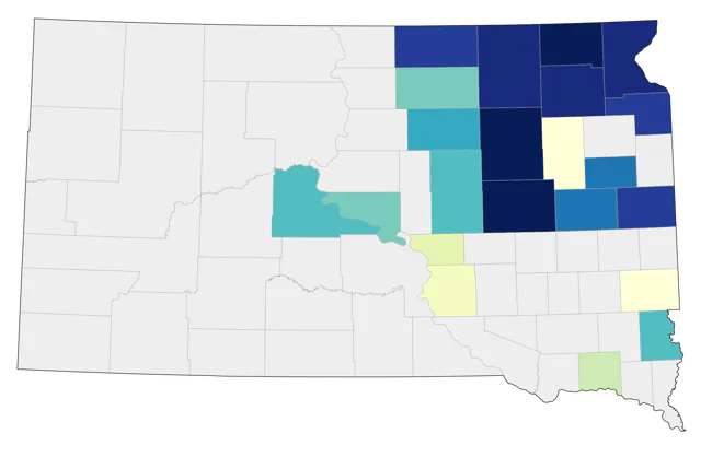 American Black Duck county map