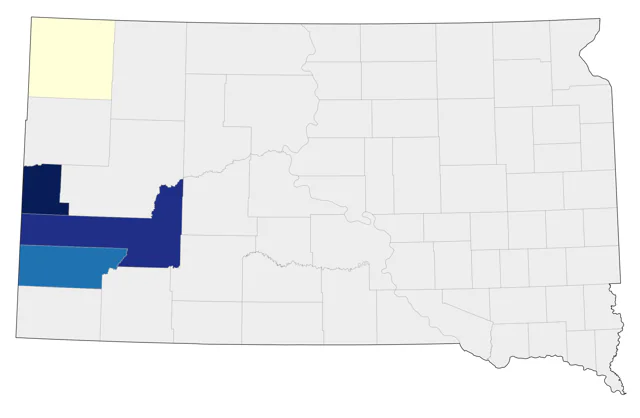 American Dipper county map
