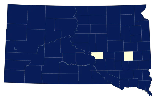 American Goldfinch county map