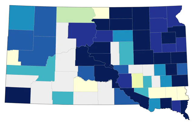 American Herring Gull county map