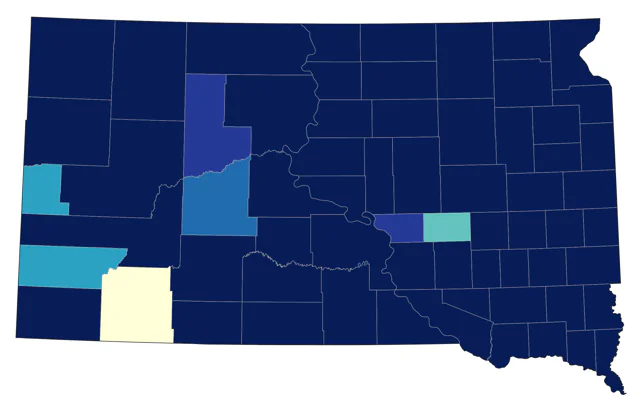 American White Pelican county map