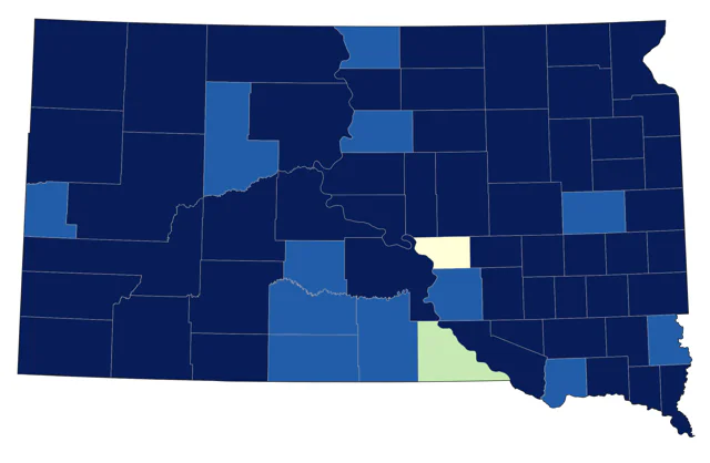 American Wigeon county map