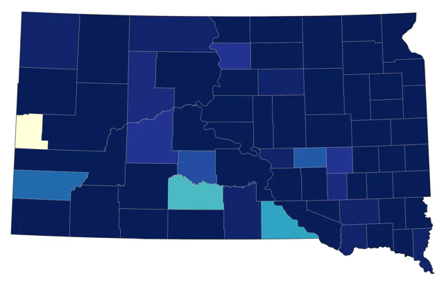 Baird's Sandpiper county map