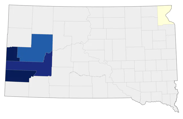 Black-backed Woodpecker county map