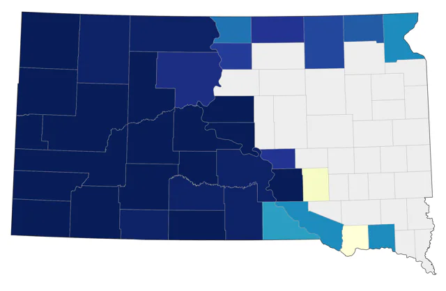 Black-billed Magpie county map