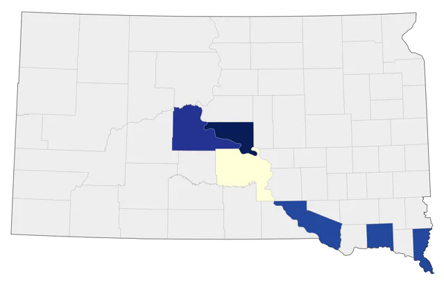 Black-legged Kittiwake county map