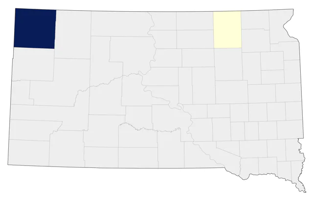 Black-throated Gray Warbler county map