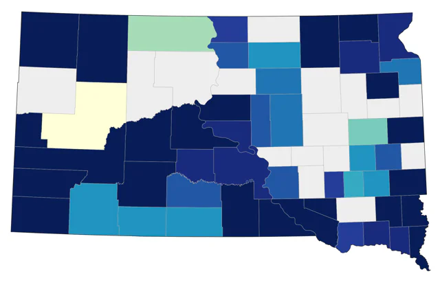 Blue-gray Gnatcatcher county map
