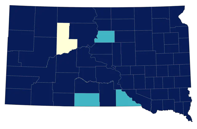 Blue-winged Teal county map