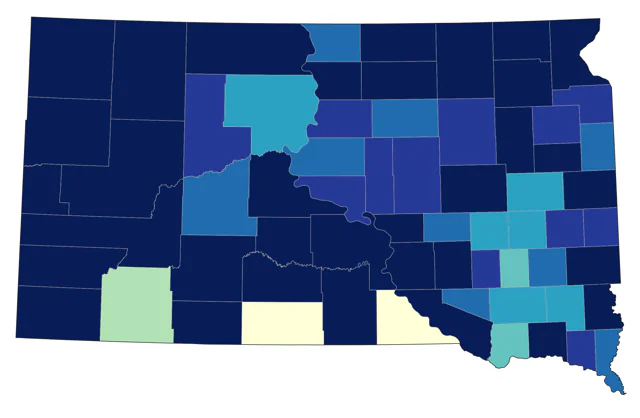 Brewer's Blackbird county map