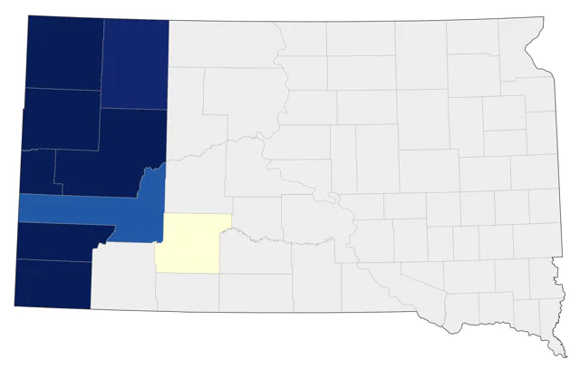 Brewer's Sparrow county map