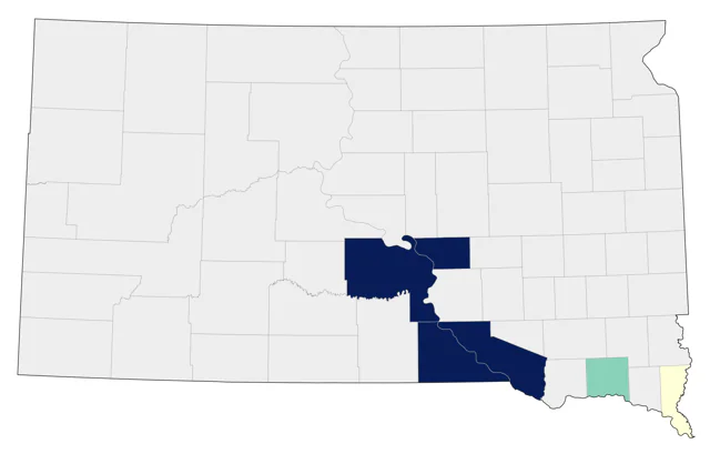Brown Pelican county map