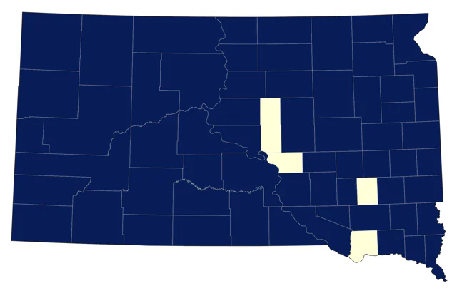 Brown Thrasher county map