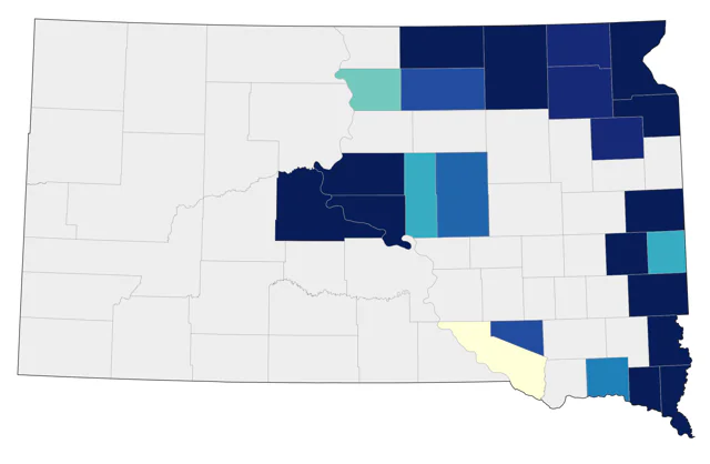 Canada Warbler county map