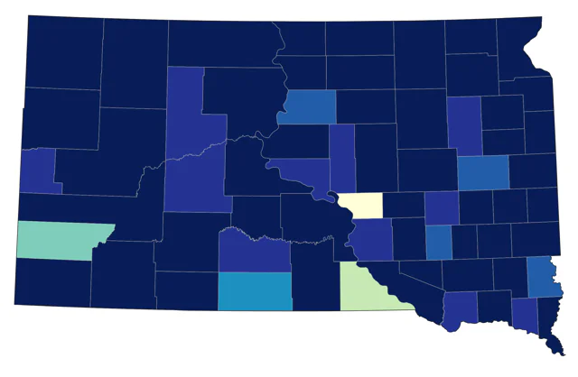 Canvasback county map