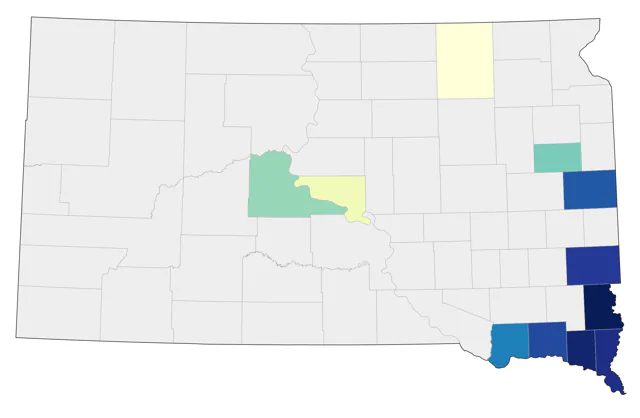 Carolina Wren county map