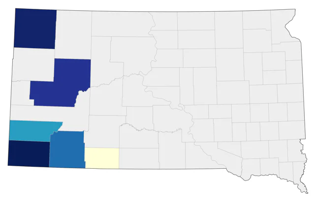 Cassin's Kingbird county map