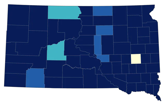 Cedar Waxwing county map