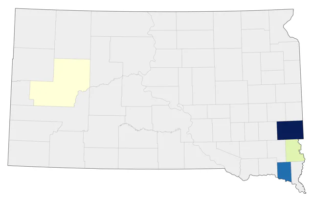 Cerulean Warbler county map