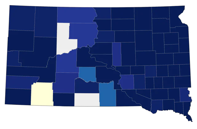 Common Goldeneye county map