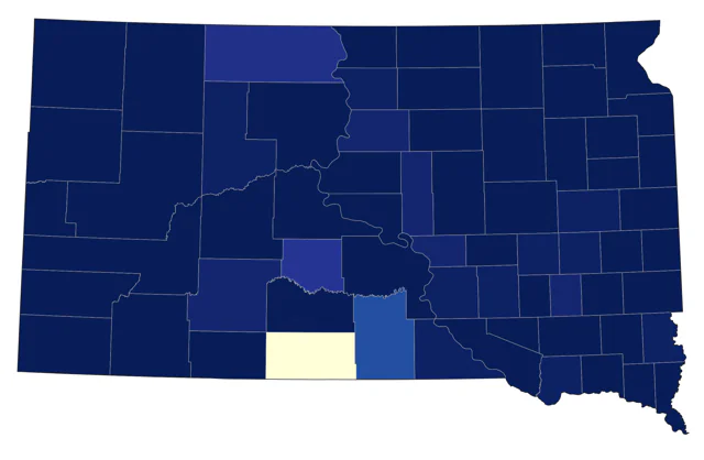Common Merganser county map