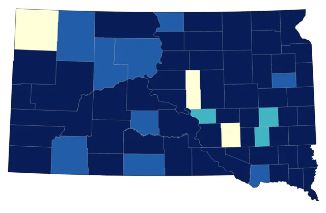 Downy Woodpecker county map