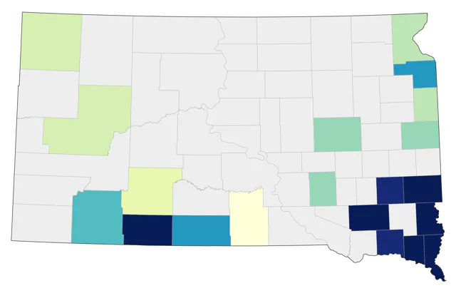 Eastern Meadowlark county map