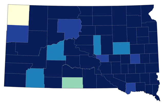 Eastern Warbling Vireo county map