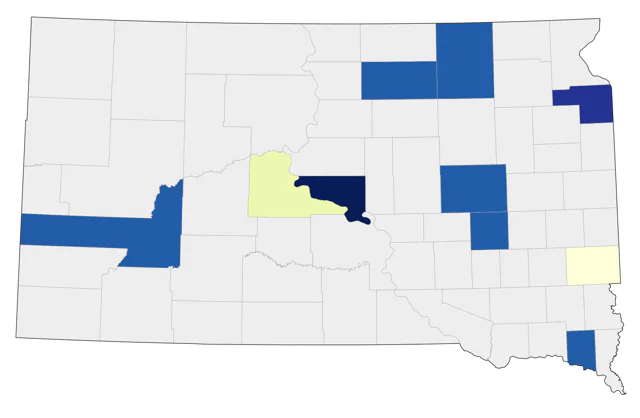 Eurasian Tree Sparrow county map