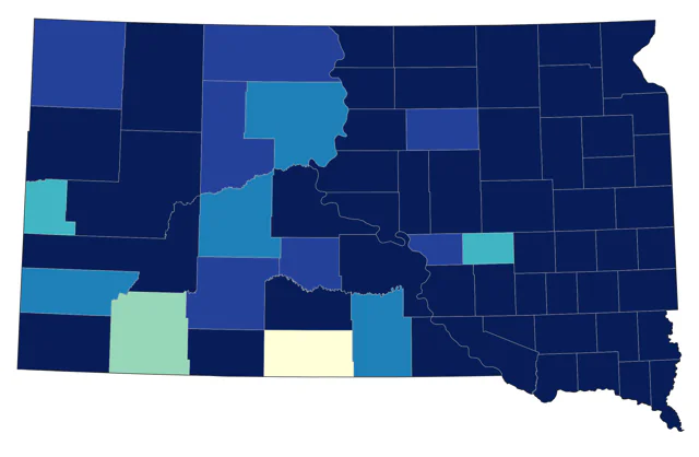 Franklin's Gull county map