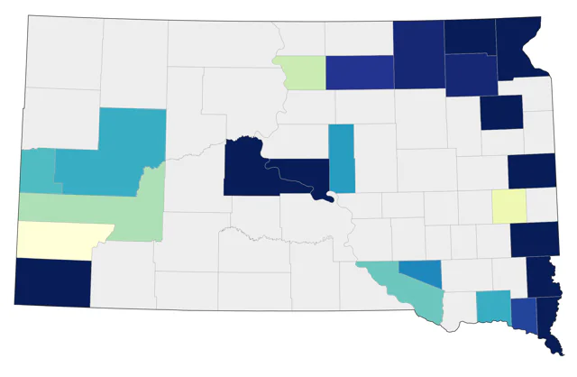 Golden-winged Warbler county map