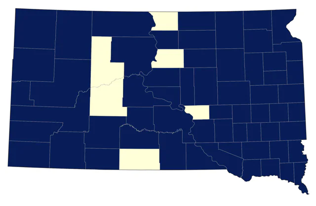 Great Blue Heron county map