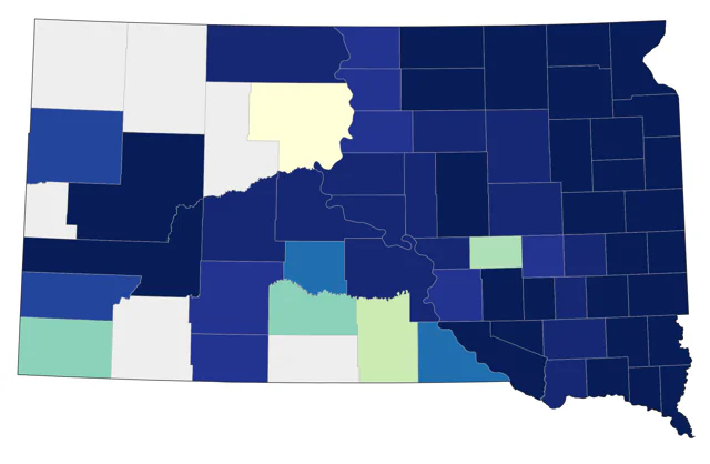 Great Egret county map