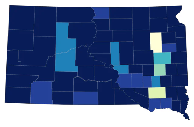 Great Horned Owl county map