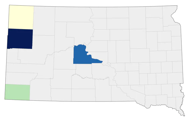 Green-tailed Towhee county map