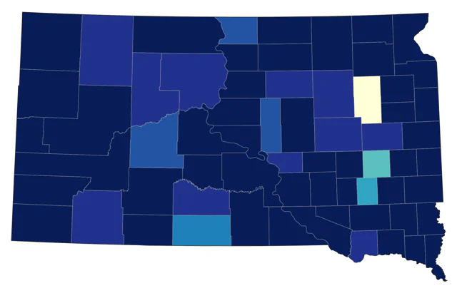 Hairy Woodpecker county map