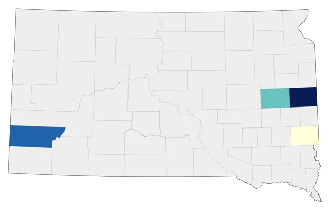 Helmeted Guineafowl county map
