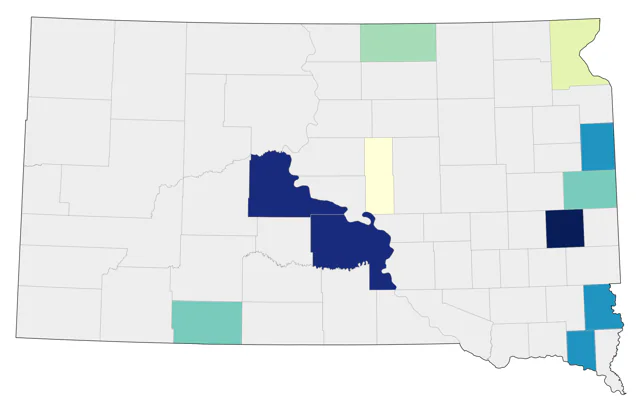 Henslow's Sparrow county map