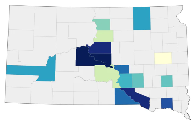 Iceland Gull county map