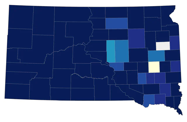 Lark Sparrow county map