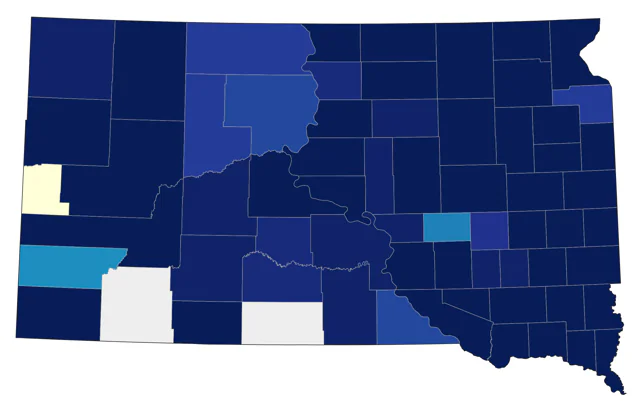 Least Sandpiper county map