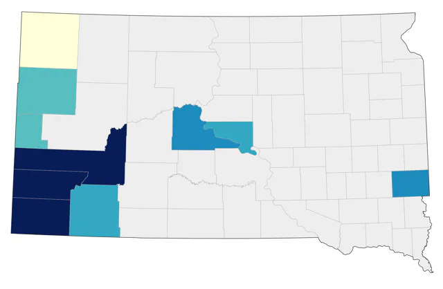 Lesser Goldfinch county map