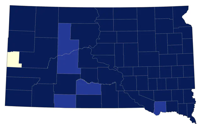 Lesser Scaup county map