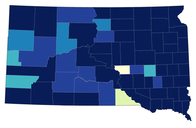 Lesser Yellowlegs county map