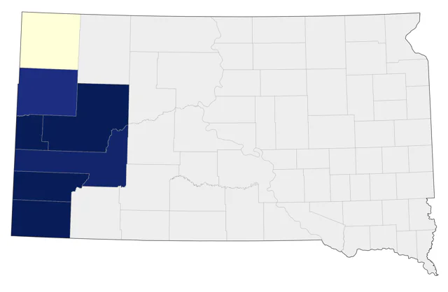 Lewis's Woodpecker county map