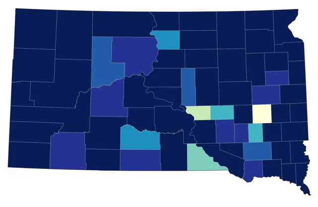 Lincoln's Sparrow county map