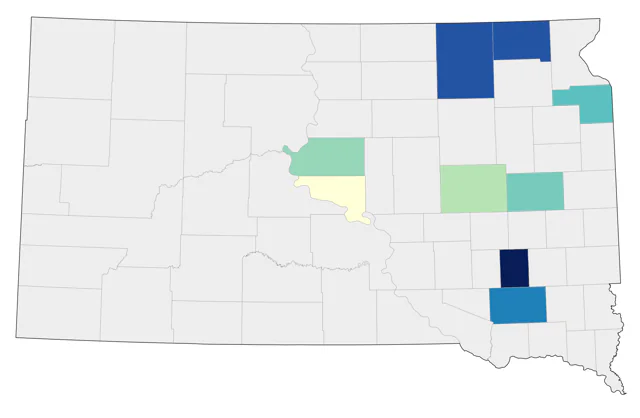Little Blue Heron county map
