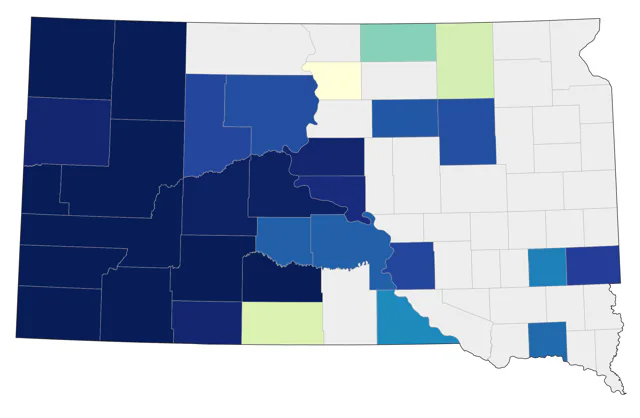 Mountain Bluebird county map